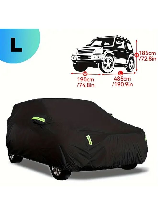 Universal SUV M Size Car Cover Outdoor All Seasons Sun UV Protection Black - Image 5
